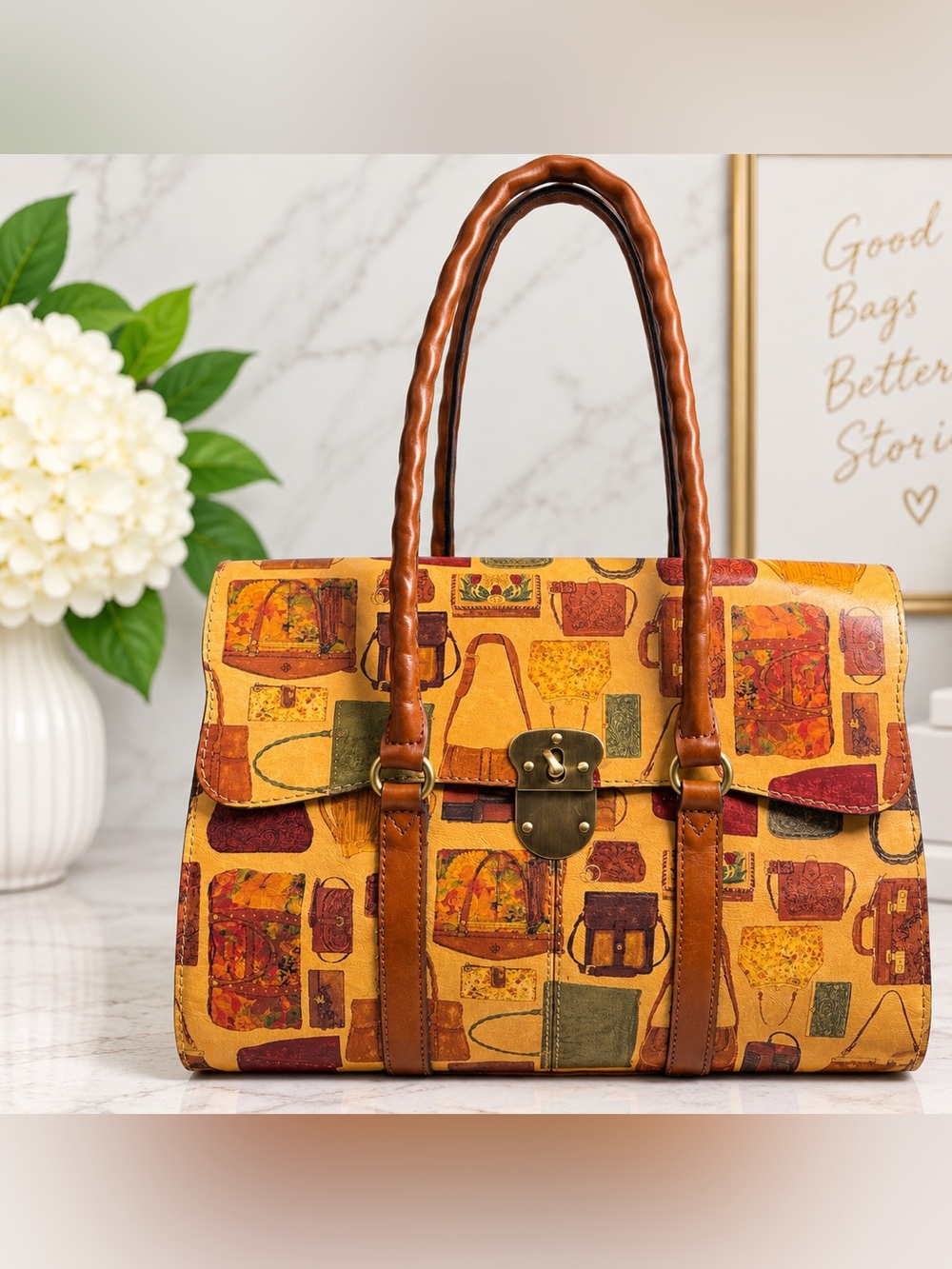 Patricia Nash Vienna Satchel with Tan Trim Patricia’s closet P531727